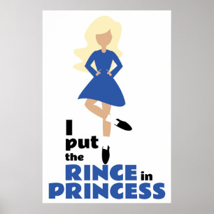 Ik zet de Rince in Princess Blond Hair Irish Dance Poster