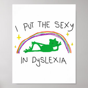 Ik Zet De Y In Dyslexie Grappige Lieve Kikker Zegt Poster
