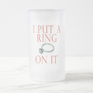Ik zet een Ring op het Groom Verloving Matglas Bierpul