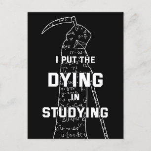 Ik zet het dobbelen in de studie. briefkaart