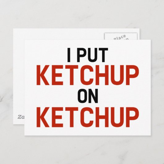 Ik zet Ketchup op Ketchup Briefkaart (Voorkant / Achterkant)