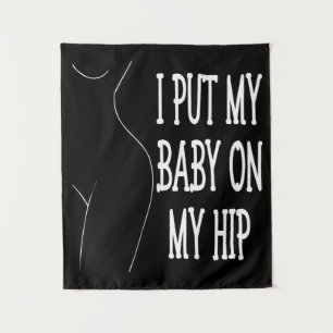 Ik zette mijn Baby op mijn hippe grappige mama en Wandkleed