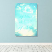 Ik zie blauwe en witte wolken canvas afdruk (Insitu (Houten vloer))