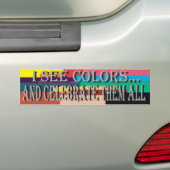 Ik zie Colors Bumpersticker (Op auto)