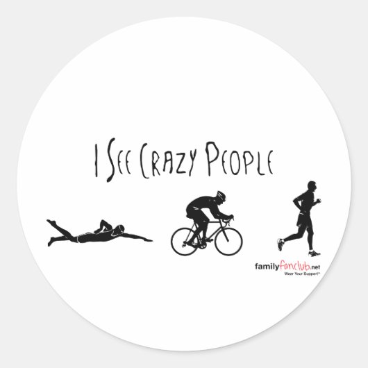 Ik zie Crazy People Ronde Sticker (Voorkant)