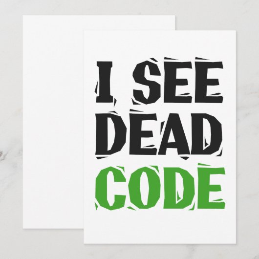Ik zie dode code Funny programmeur coderingscadeau Kaart (Voorkant / Achterkant)
