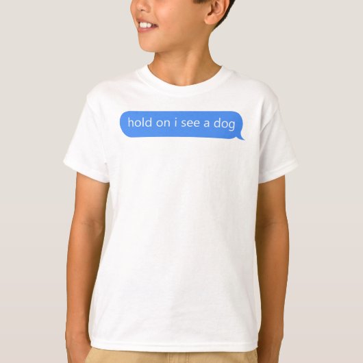 Ik zie een hond-sticker. t-shirt (Voorkant)