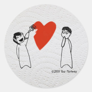 Ik zie een witte muur ronde sticker