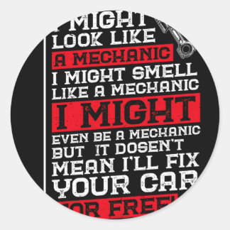 Ik zie eruit als een monteur onderhoud ronde sticker