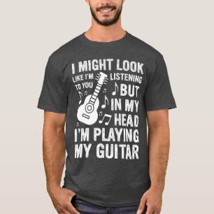 Ik zie eruit alsof ik naar je grappige gitaar luis t-shirt