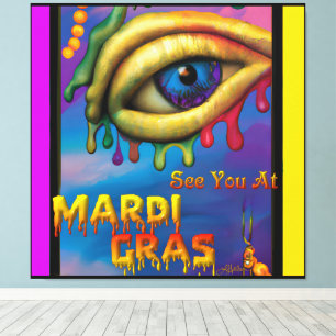 Ik zie je bij Mardi Gras Eye Canvas Afdruk
