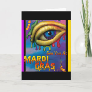 Ik zie je bij Mardi Gras Eye Kaart