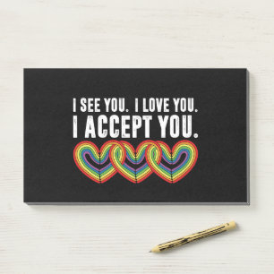 Ik zie je ik hou van je ik accepteer je regenboog post-it® notes
