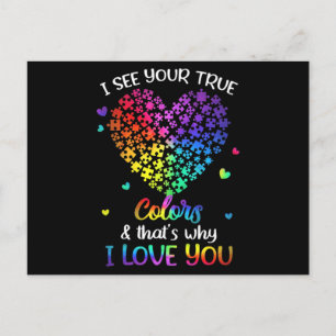 Ik zie je ware kleuren Autisme shirt Autisme Aware Briefkaart