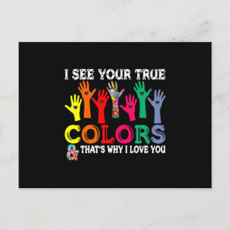 Ik zie je ware kleuren autisme T Shirt - Autisme p Aankondigingskaart