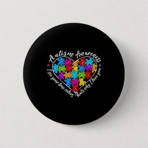 Ik zie je ware kleuren puzzel hart autisme Awarene Ronde Button 5,7 Cm