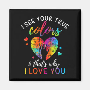 Ik zie je ware kleuren, Puzzle World Autism Awaren Magneet