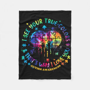 Ik zie je ware kleuren Puzzle World Autisme Awaren Fleece Deken