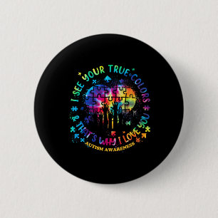 Ik zie je ware kleuren Puzzle World Autisme Awaren Ronde Button 5,7 Cm