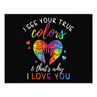 Ik zie je ware kleuren, Puzzle World Autisme Foto Afdruk