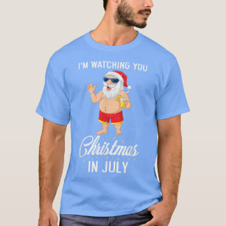 Ik zie jullie kerstmis in juli zomervakantie t-shirt