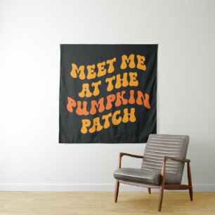Ik zie me bij de pompoenpleister wandkleed