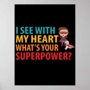 Ik zie met mijn hart jongen - blindness braille poster