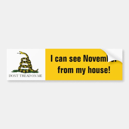Ik zie November van mijn huis! Bumpersticker (Voorkant)