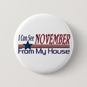 Ik zie november van mijn Huis Ronde Button 5,7 Cm