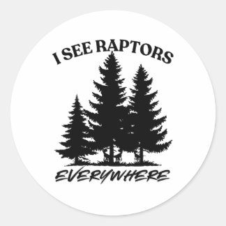 Ik Zie Raptors Overal Overlevingsgamer Shirt Ronde Sticker