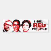 Ik zie Rode Mensen Bumpersticker (Voorkant)