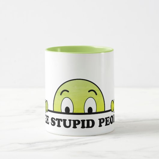 Ik zie stomme mensen grappig | Groen Mok (Midden)