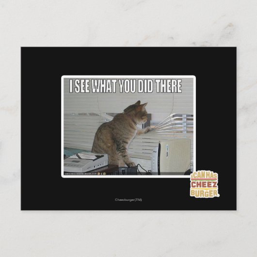 Ik zie wat je daar deed briefkaart (Voorkant)