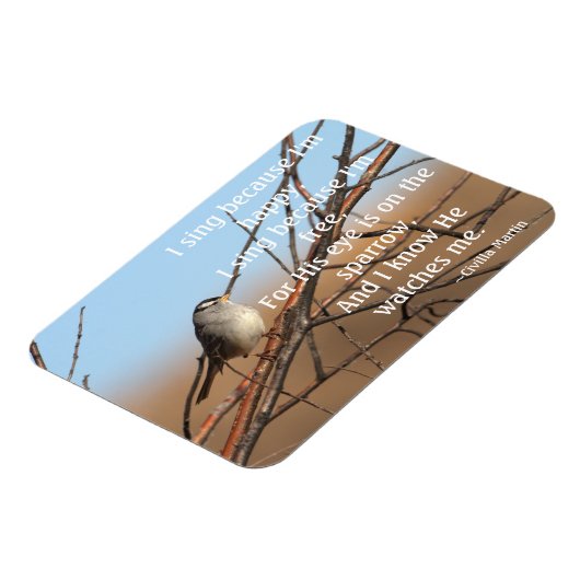 Ik zing omdat ik blij ben Sparrow Magneet (Linkerzijde)