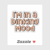 Ik zit in een Dinking Mood Sinaasappel Pickleball Sticker (Vel)