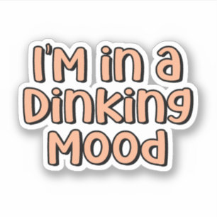 Ik zit in een Dinking Mood Sinaasappel Pickleball Sticker