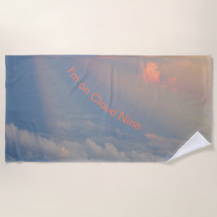 Ik zit op Cloud Nine Cust. Text Beach Towel Strandlaken