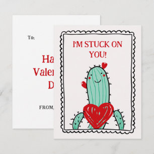 Ik zit vast aan jou grappige kinder Valentijnsdag Notitiekaartje