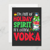 Ik zit vol kerstgeest, het heet Vodka Kerstmis Aankondigingskaart (Voorkant / Achterkant)