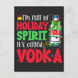 Ik zit vol kerstgeest, het heet Vodka Kerstmis Aankondigingskaart