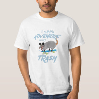 IK ZOEK NAUWKEURIG EN TRASH OPOSSUM T-SHIRT