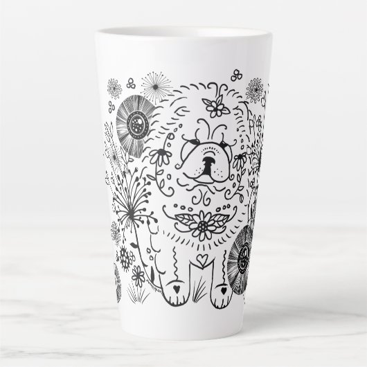 IK ZOU ALS DEZE Chow Latte mok OPNEMEN (Voorkant)