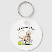 Ik zou dat achtervolgen" Labrador Retriever Sleutelhanger (Voorkant)