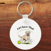 Ik zou dat achtervolgen" Labrador Retriever Sleutelhanger (Voorkant)