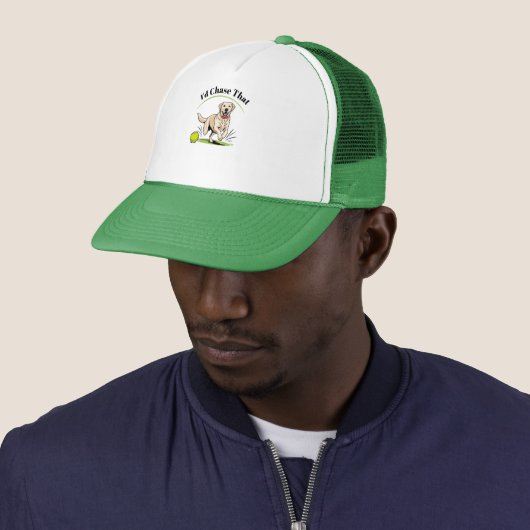 Ik zou dat achtervolgen" Labrador Retriever Trucker Pet (In situ)
