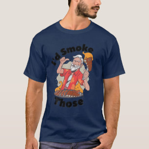 Ik zou dat roken   ID Rook die   Funny BBQ Grilli T-shirt