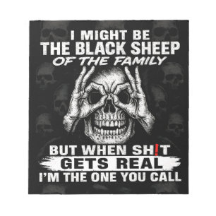 Ik zou de zwarte schaap van de familie kunnen zijn notitieblok