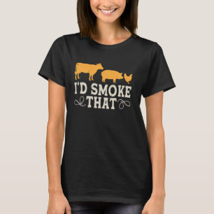 Ik zou die BBQ rundvlees varken kip roken T-shirt