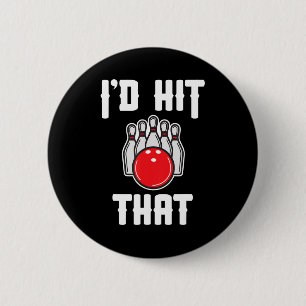 Ik zou die Bowler Fun Bowling Team Gift geven Ronde Button 5,7 Cm