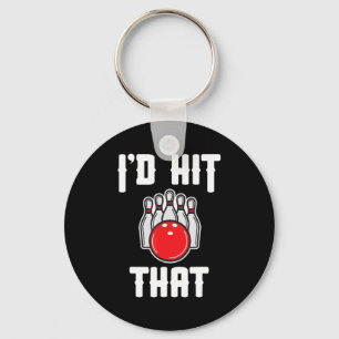 Ik zou die Bowler Fun Bowling Team Gift geven Sleutelhanger